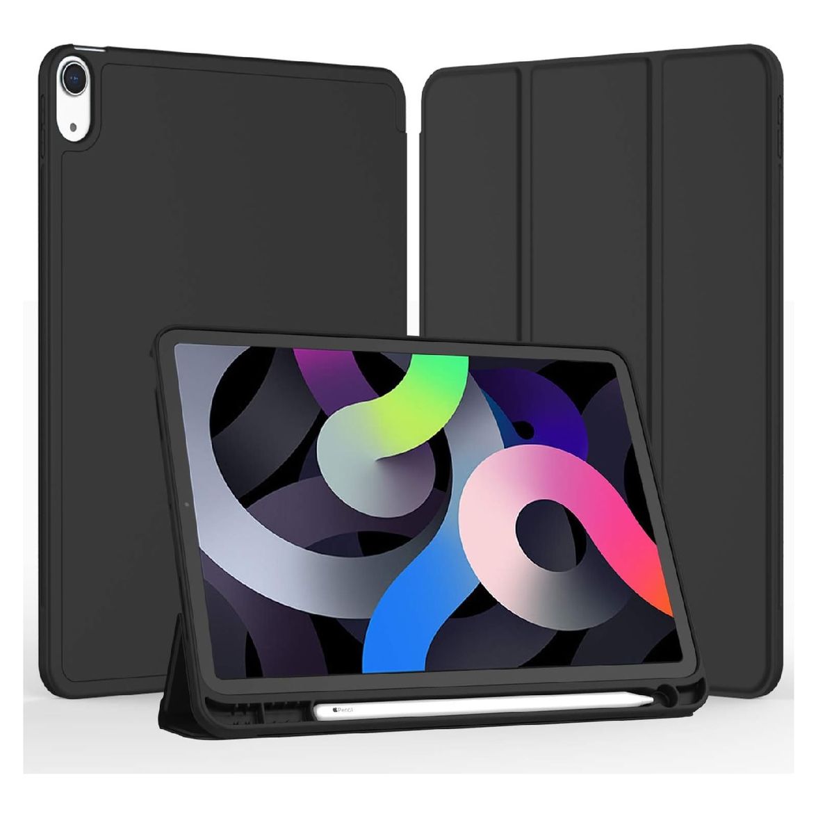 GENERICO - Estuche Protector Smart Cover Para Ipad Air 11 Chip M2 2024 Y Ipad Air 11 Chip M3 2025 - Color Negro