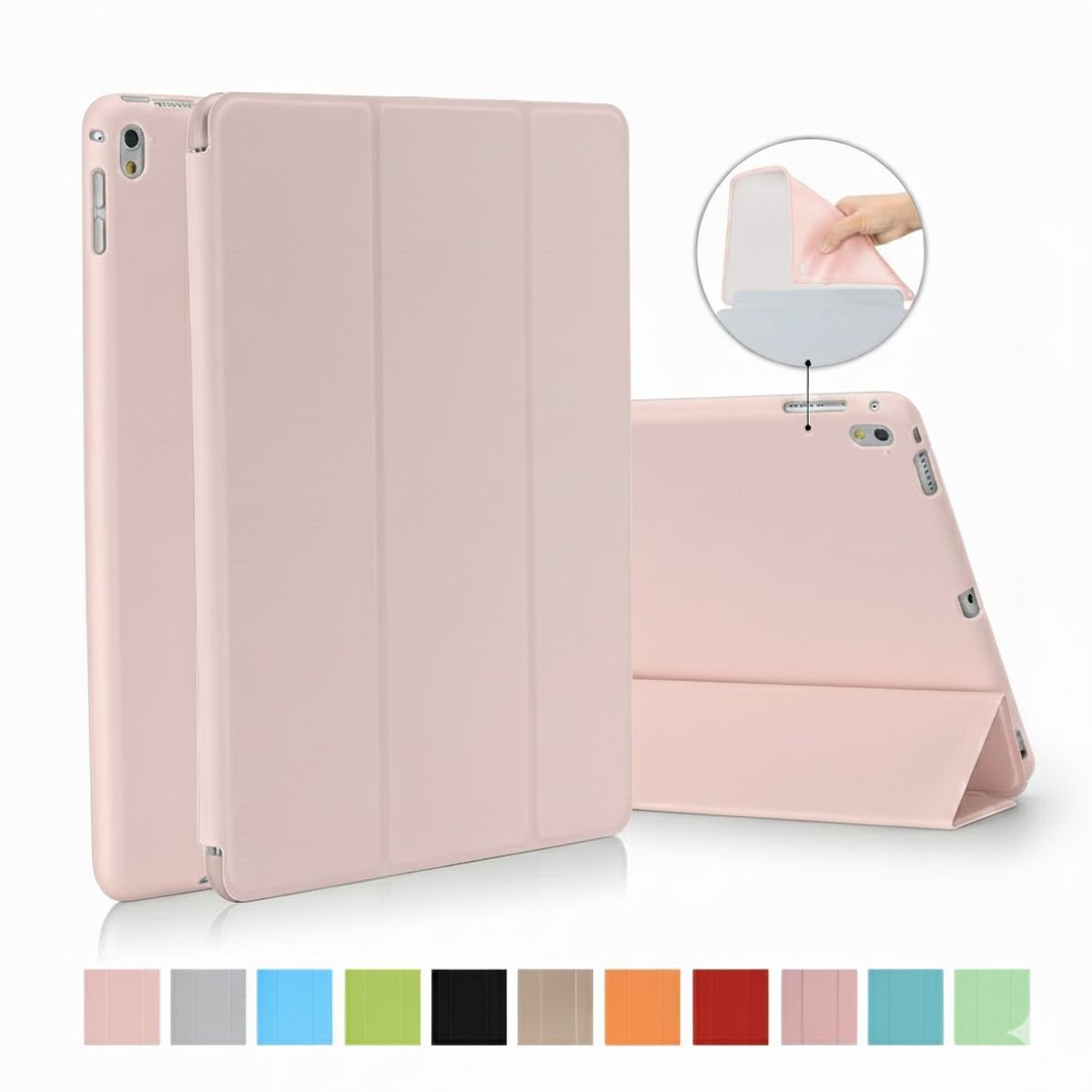 GENERICO - Estuche Protector Tipo Smart Cover Magnético Para Ipad 2, 3 y 4 Retina (9.7 Pulgadas) - Color Rosado