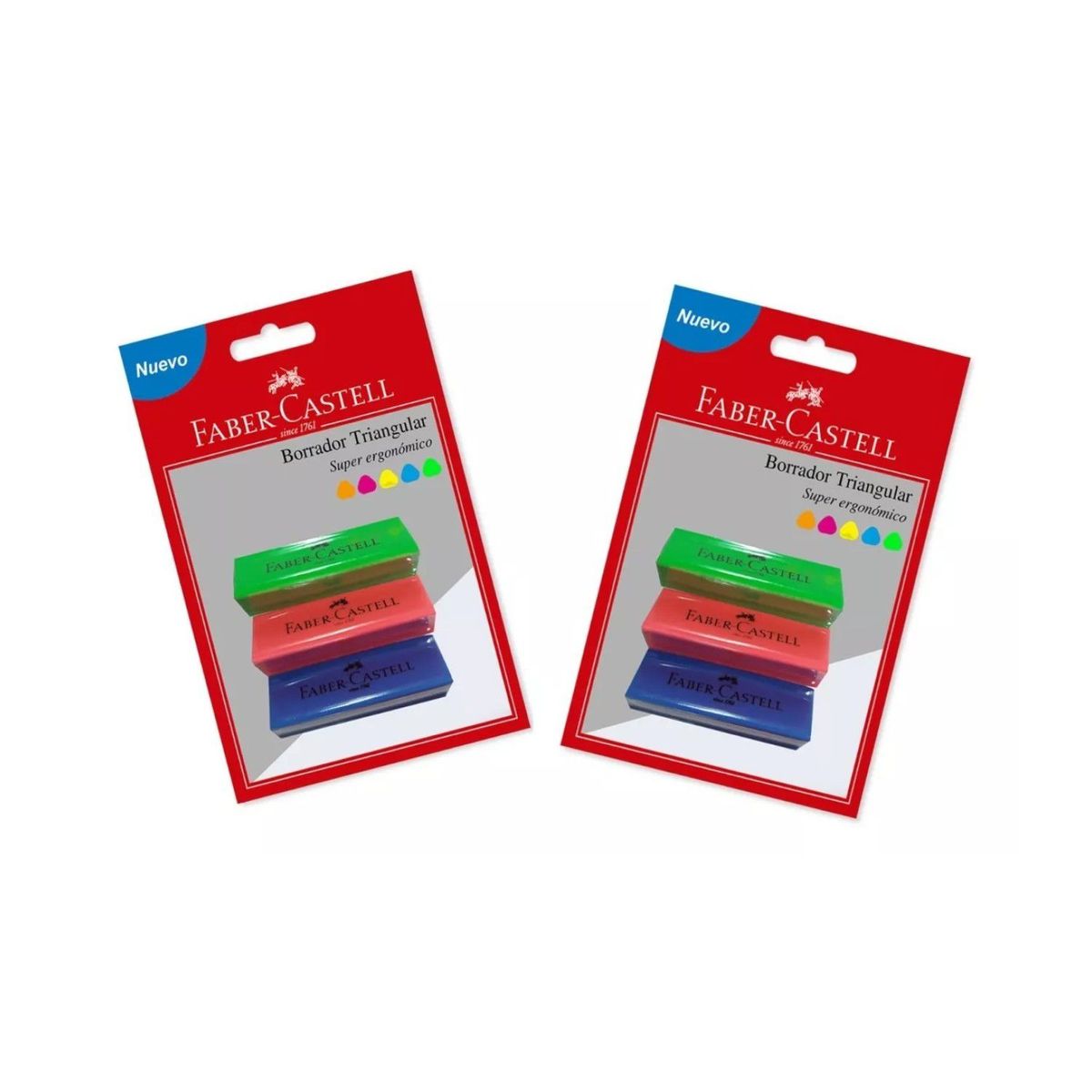 FABER CASTELL - Borrador Triangular Tk-20 Neon X 6 Faber Castell