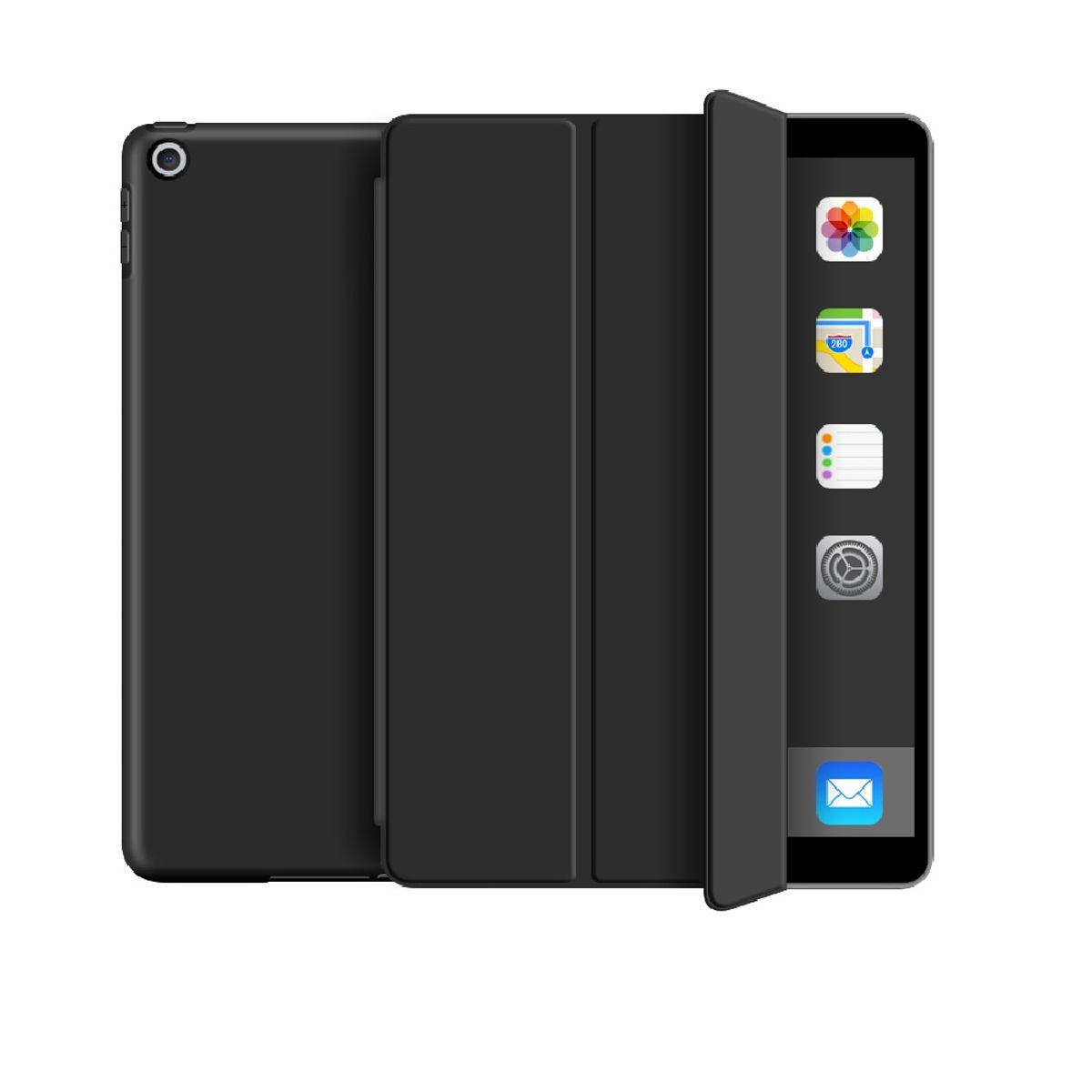 GENERICO - Estuche Protector Tipo Smart Cover Magnético Para Ipad 10.2 7a, 8a Y 9a Generación - Color Negro