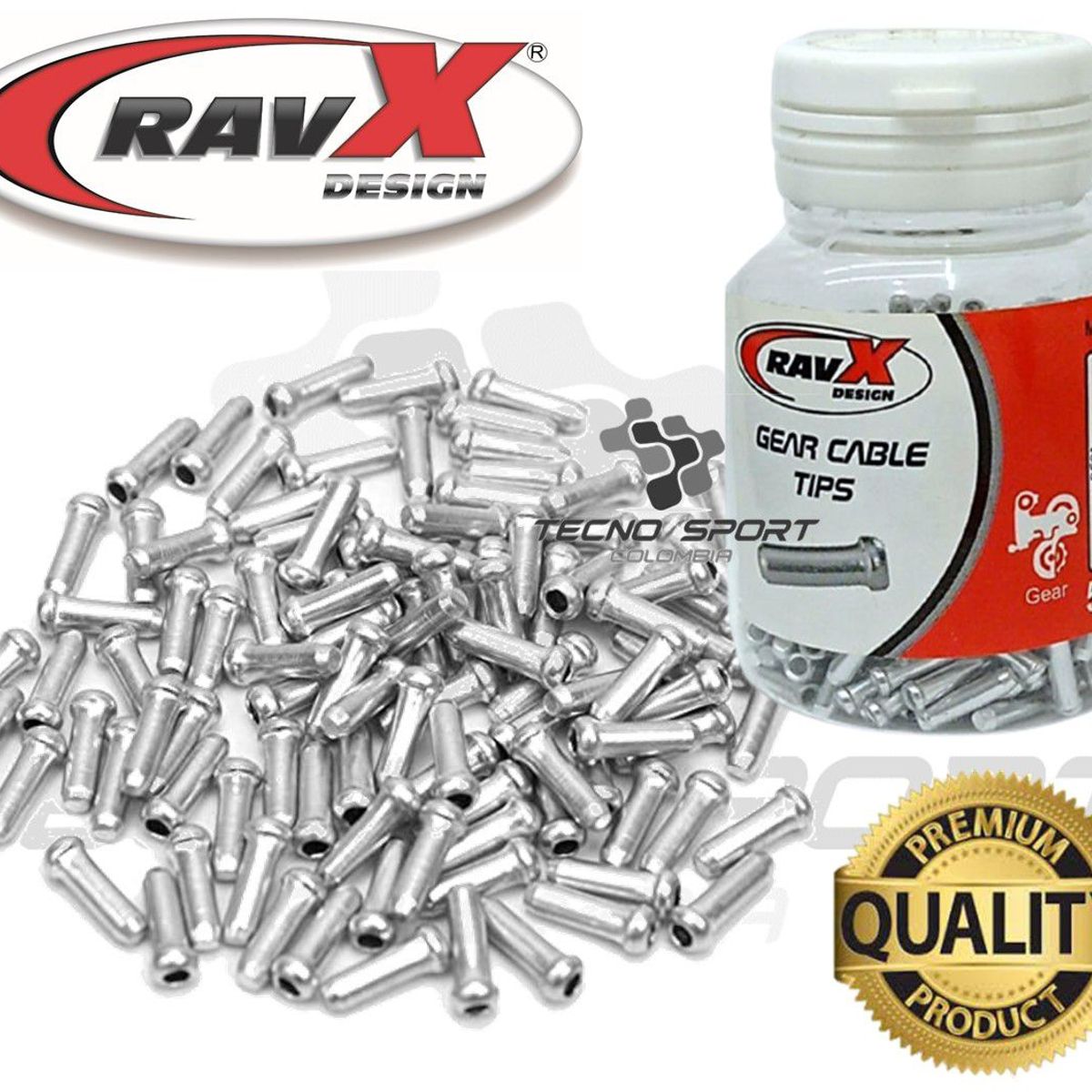 GENERICO - Terminal Tope Guaya Ravx Aluminio Cable Freno Cambio 500pzs