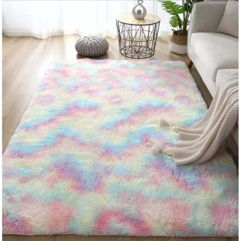 AMERICO SHOP - Tapete alfombra peluda jaspeada Arcoiris 2 x 1,5 mt tapete peluche