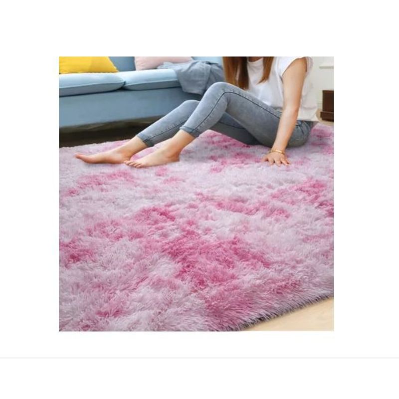 AMERICO SHOP - Tapete alfombra peluda jaspeada Rosa 2 x 1,5 mt tapete peluche