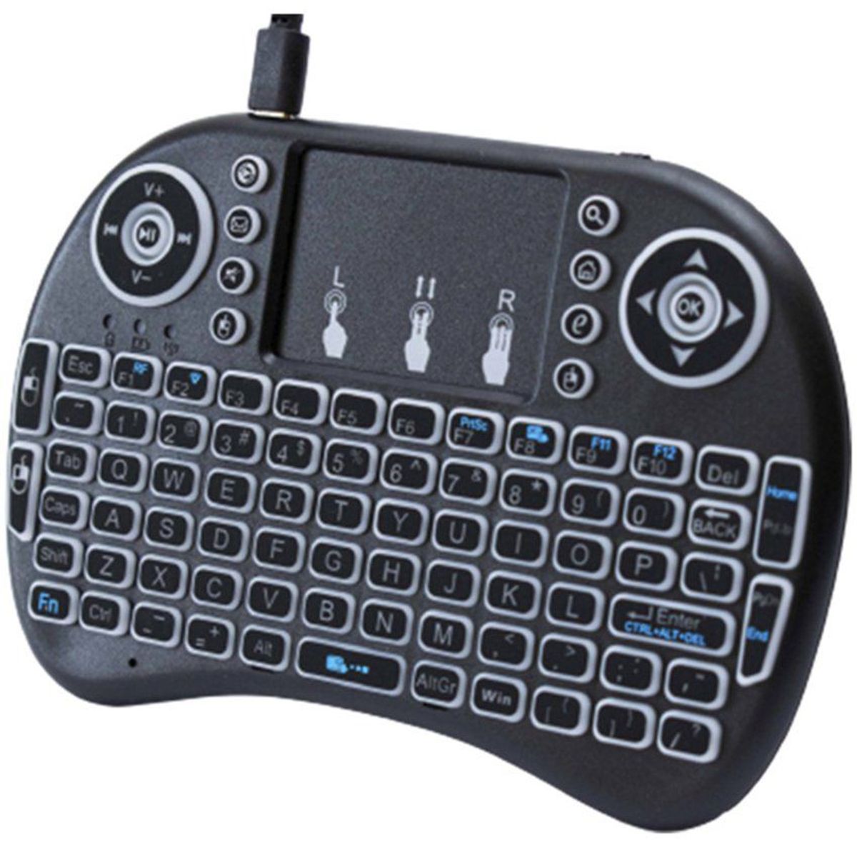 GENERICO - Mini Teclado Inalámbrico Portátil Retroiluminado Backlit