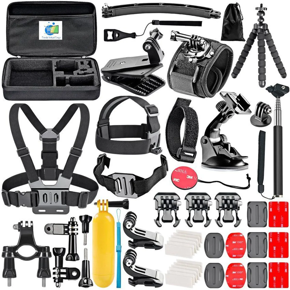 GENERICO - Kit 50 Accesorios para camaras Gopro Hero 13 Hero 12 Hero 11 Hero 10