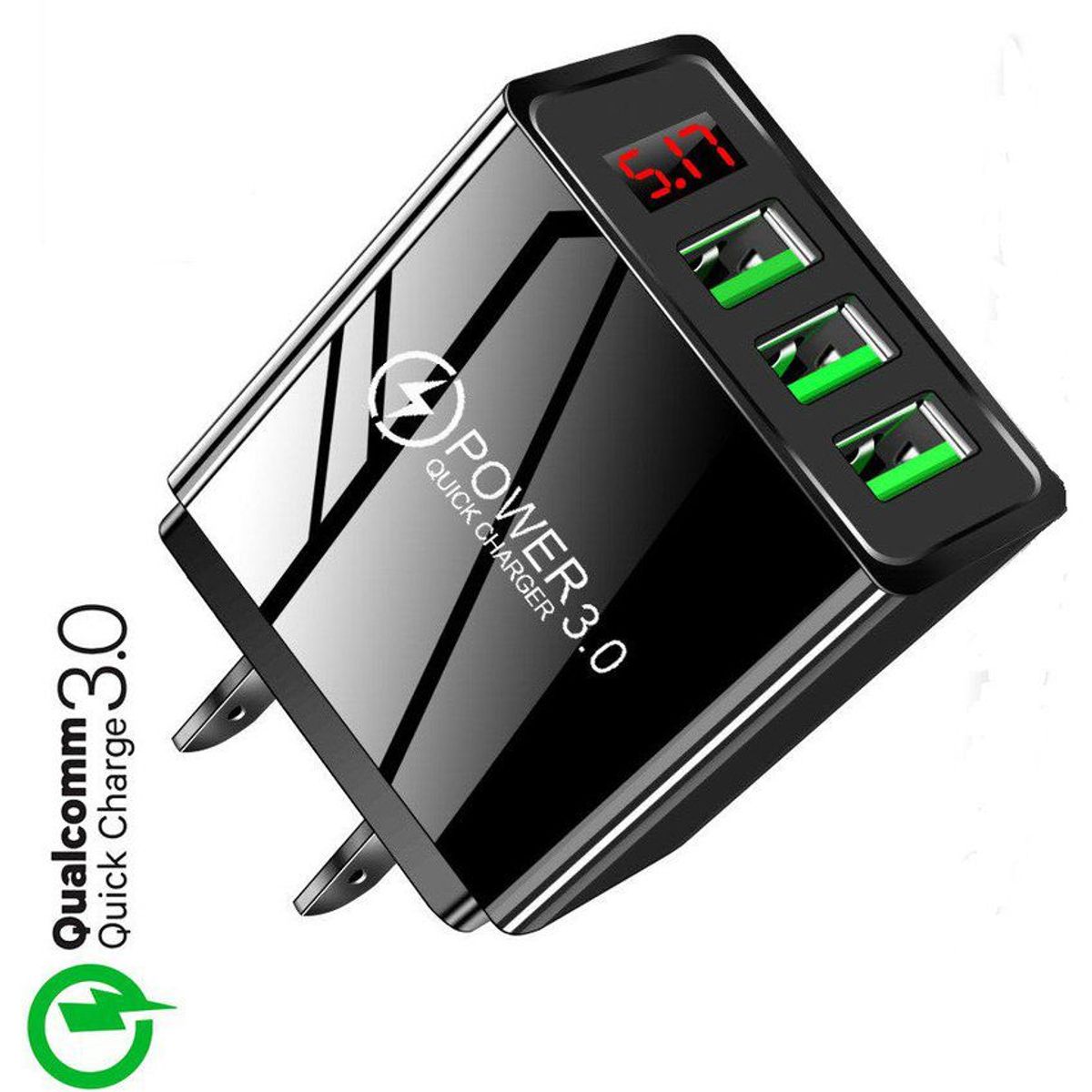 QUALCOMM - Cargador Adaptador Carga Rapida X 3 Puertos Usb Qc 3.0 20W