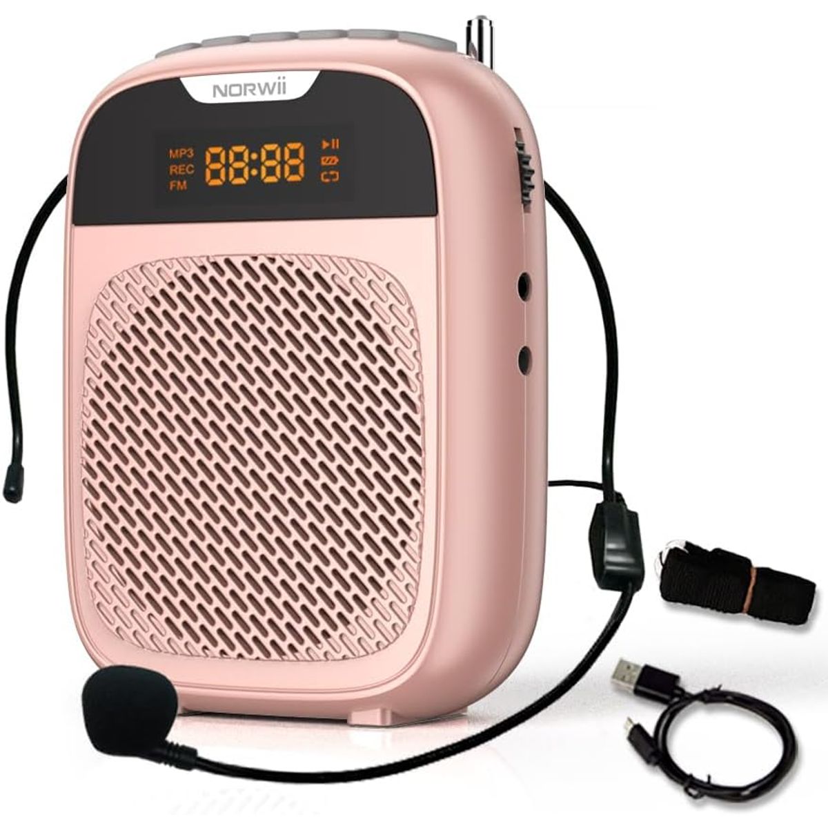 GENERICO - Megáfono Amplificador de Voz Portátil Bluetooth Micrófono Diadema Clas