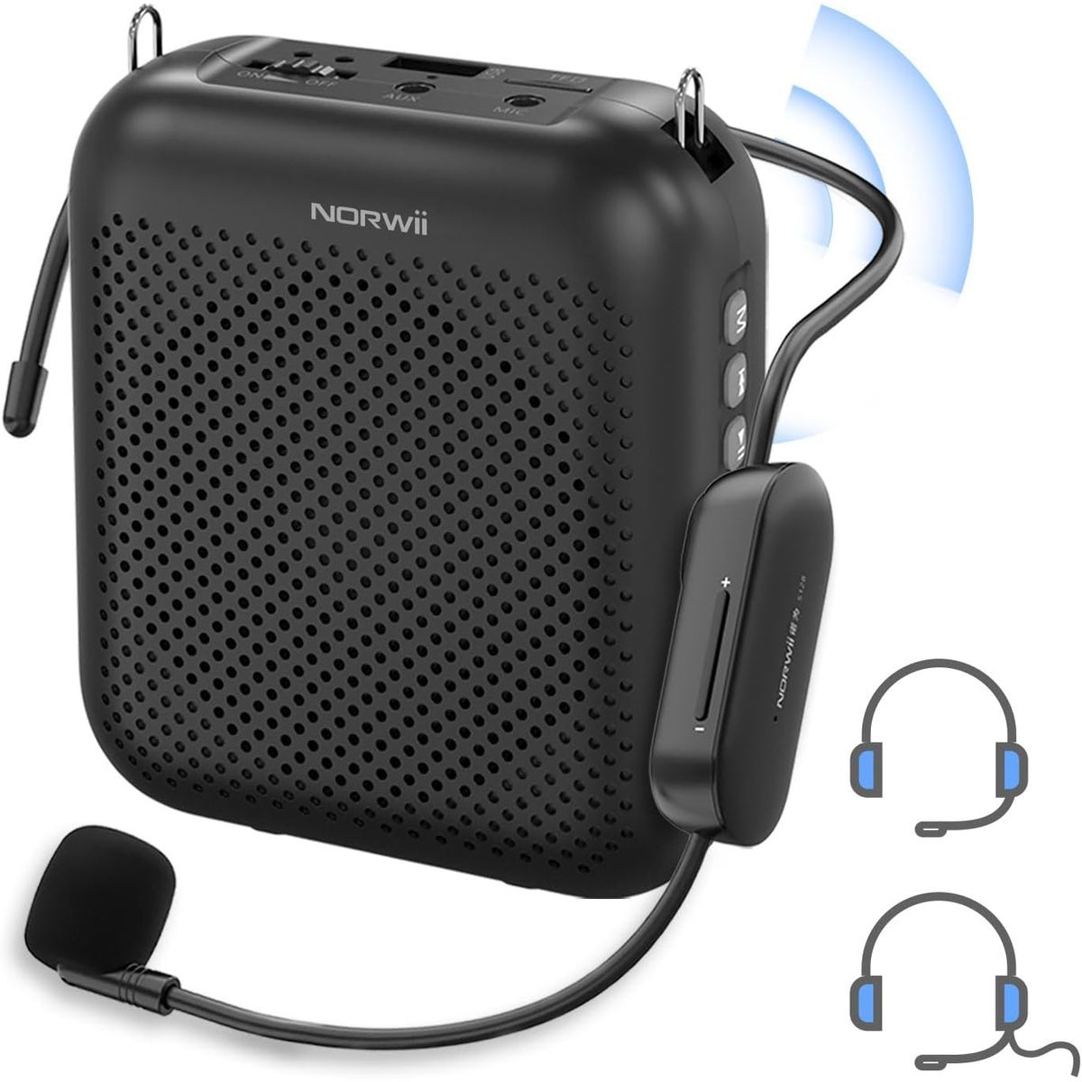 GENERICO - Amplificador De Voz Portátil Micrófono Diadema Inalámbrico Clases