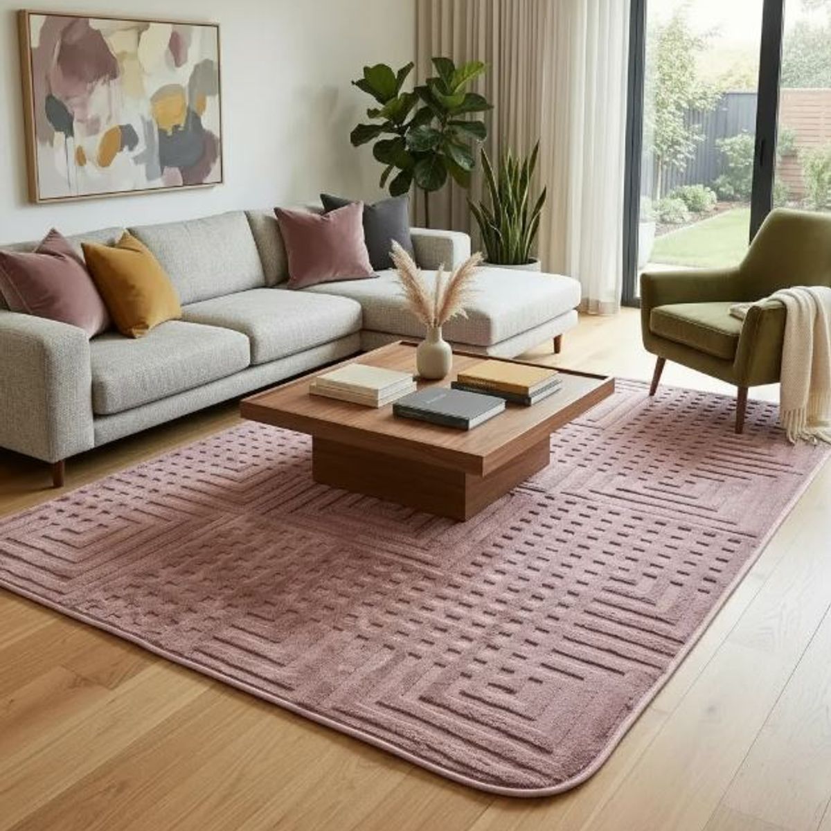 AMERICO SHOP - Tapete alfombra peluda Palo de Rosa Turca 2 x 1,5 mt Moderna Elegante