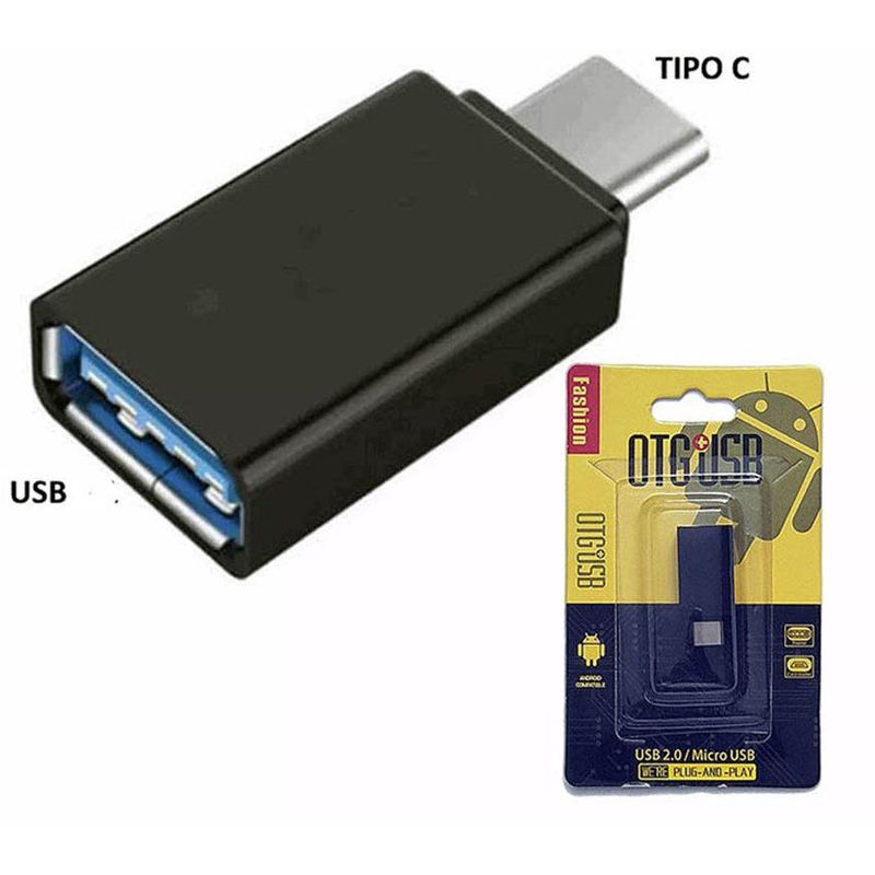 GENERICO - Adaptador Convertidor Usb 2.0 Hembra Otg A USB Tipo C  Macho