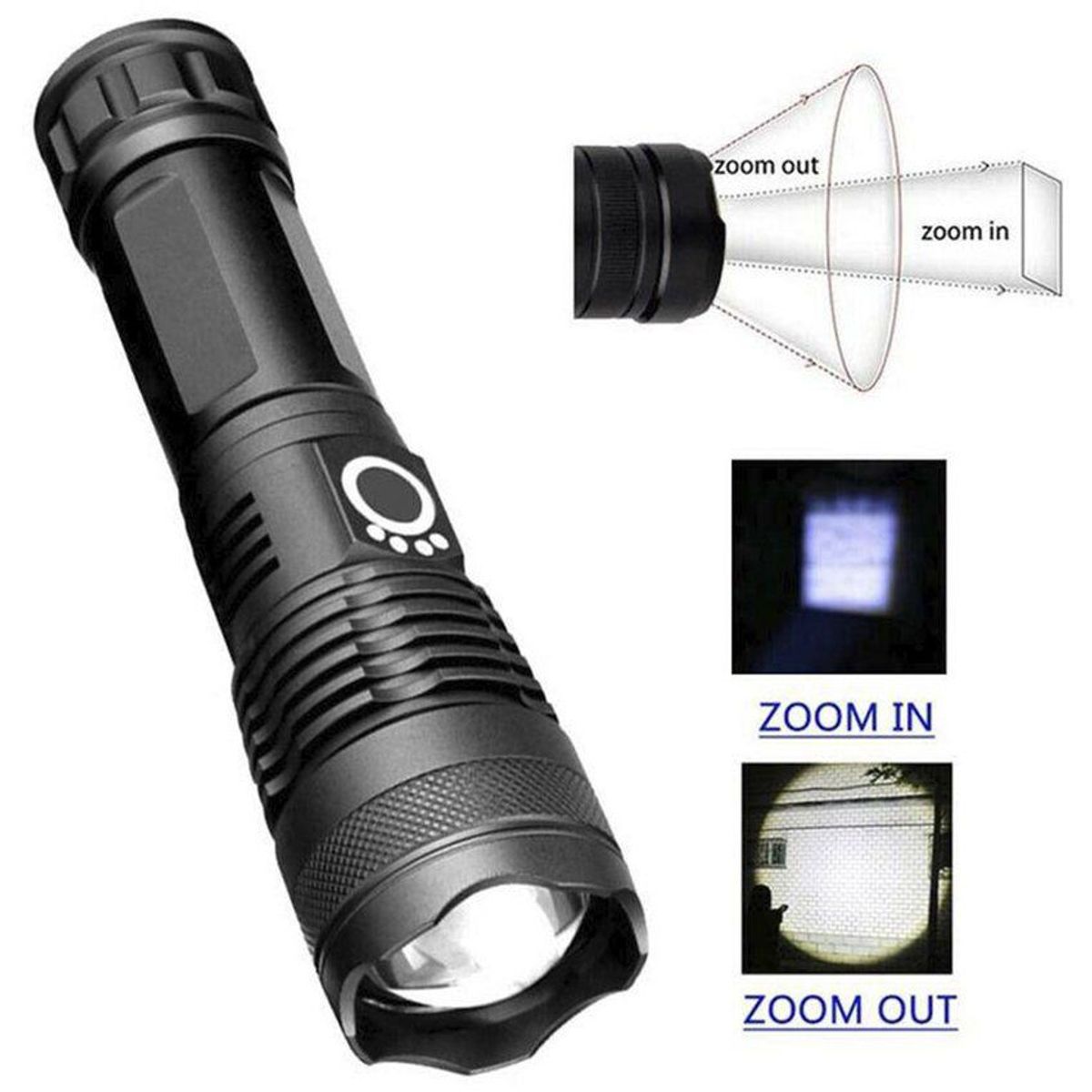 GENERICO - Linterna Recargable Luz LED 5 modos Zoom X71-P50
