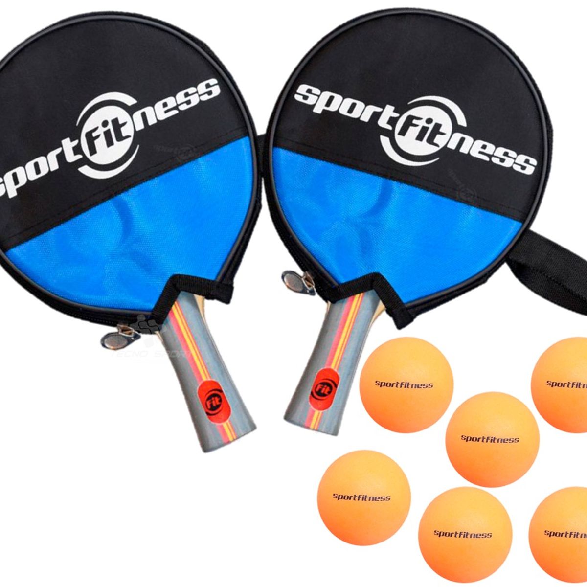 SPORT FITNESS - Raquetas Ping Pong Sport Fitness + 6 Pelotas Con Estuche