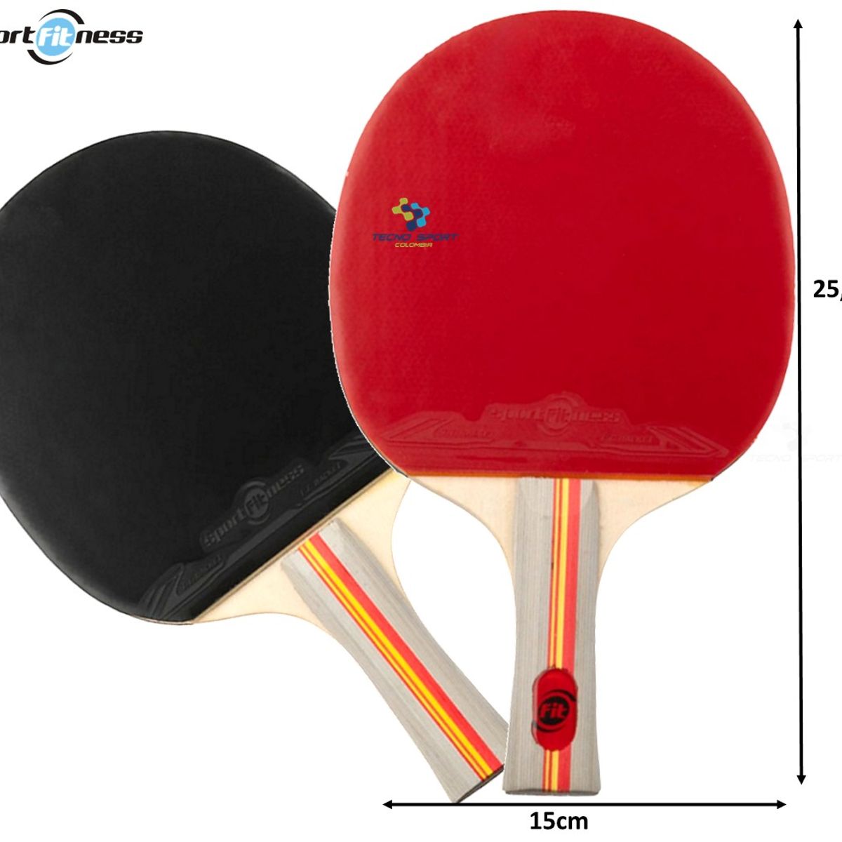SPORT FITNESS - Raquetas Ping Pong Sport Fitness + 6 Pelotas Con Estuche