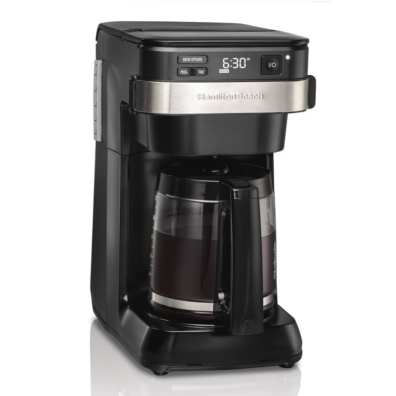 HAMILTON BEACH - Cafetera Programable 12 Tz Fácil Acceso Hamilton Beach 46300 - Negro