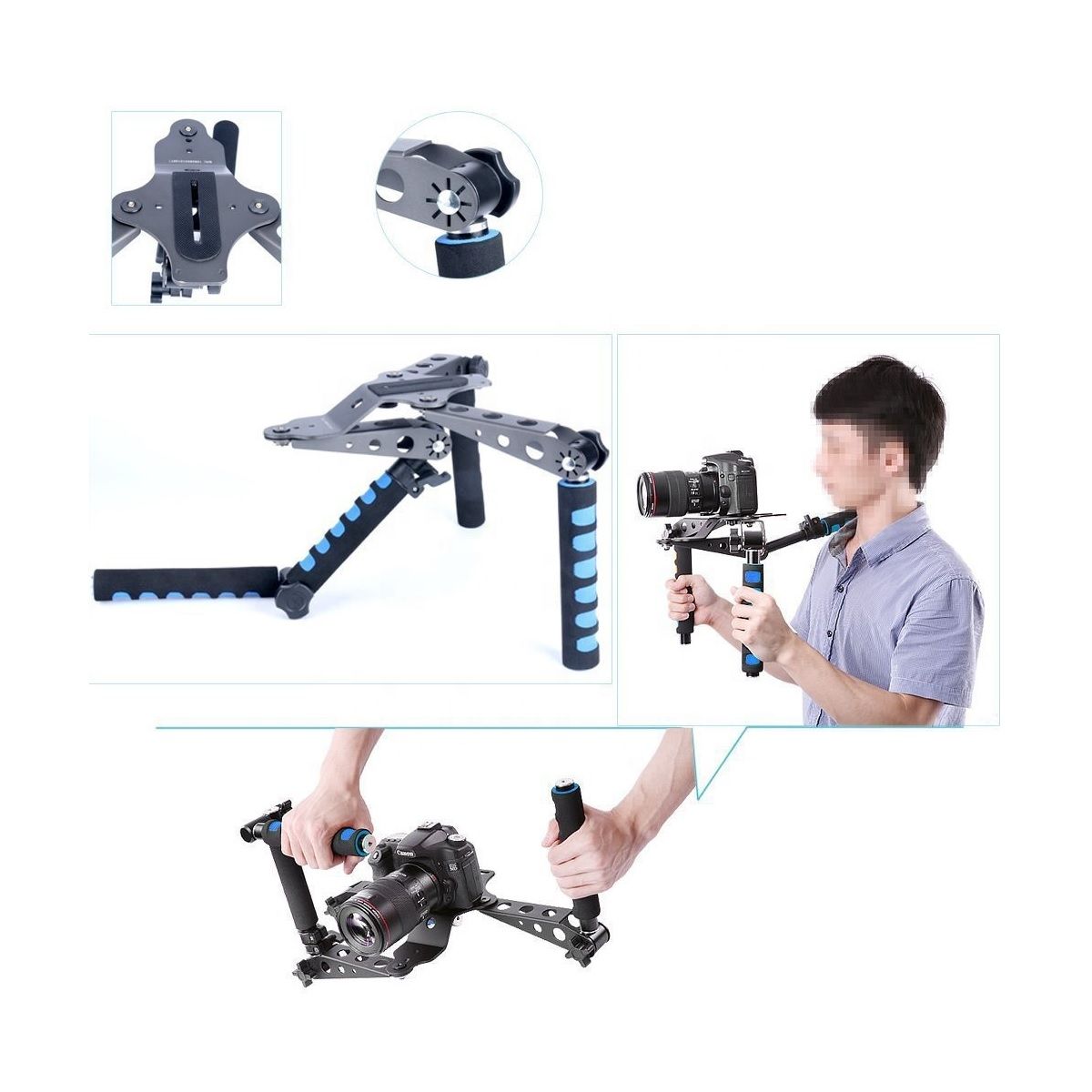 GENERICO - Soporte Estabilizador De Hombro Para Camaras DSLR y Videocamaras Hasta 3Kg de Peso