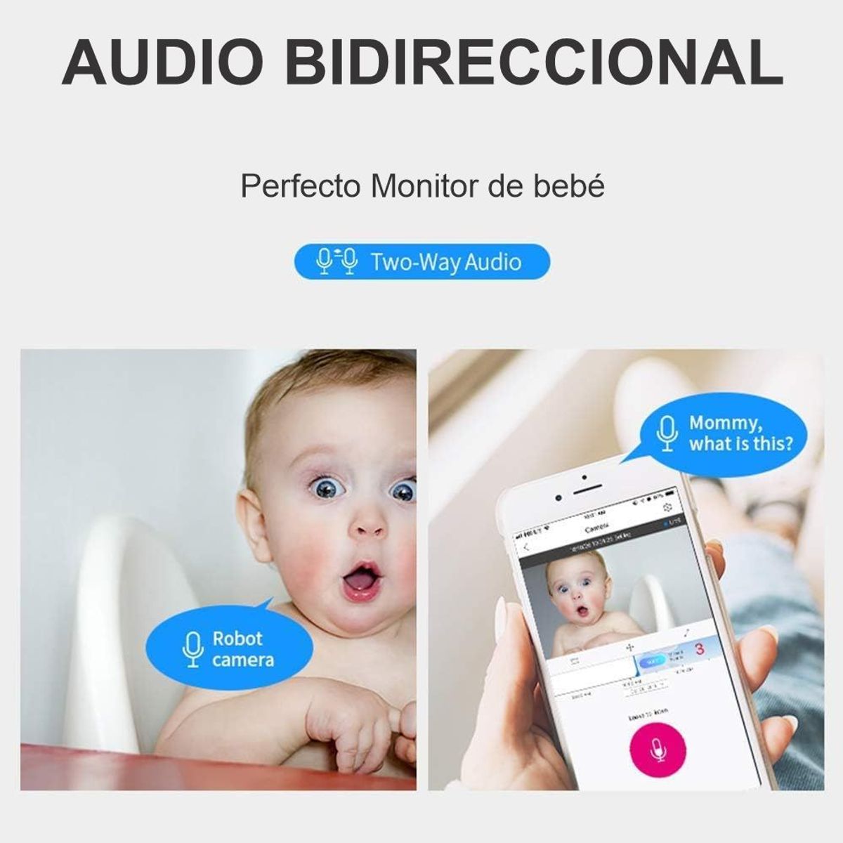 GENERICO - Camara De Seguridad Wifi Robot Monitor De Bebe 360° Yosee