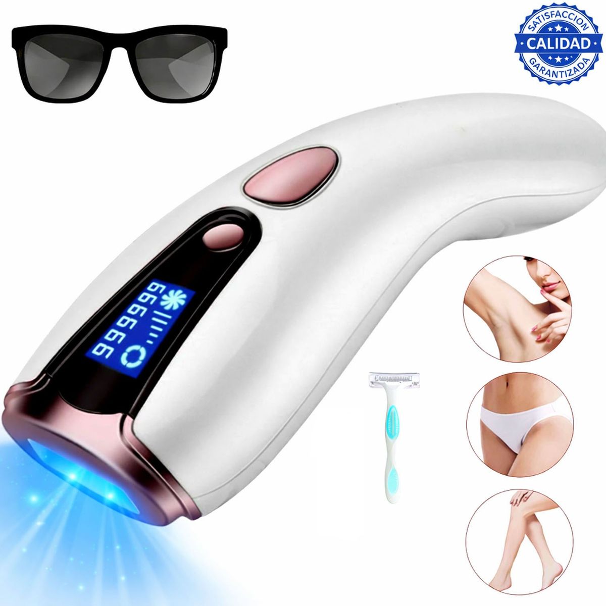 ONE PIXEL - Maquina Depiladora Laser Facial y Corporal Electrica LPL 999.990 Destellos Sin Dolor One Pixel