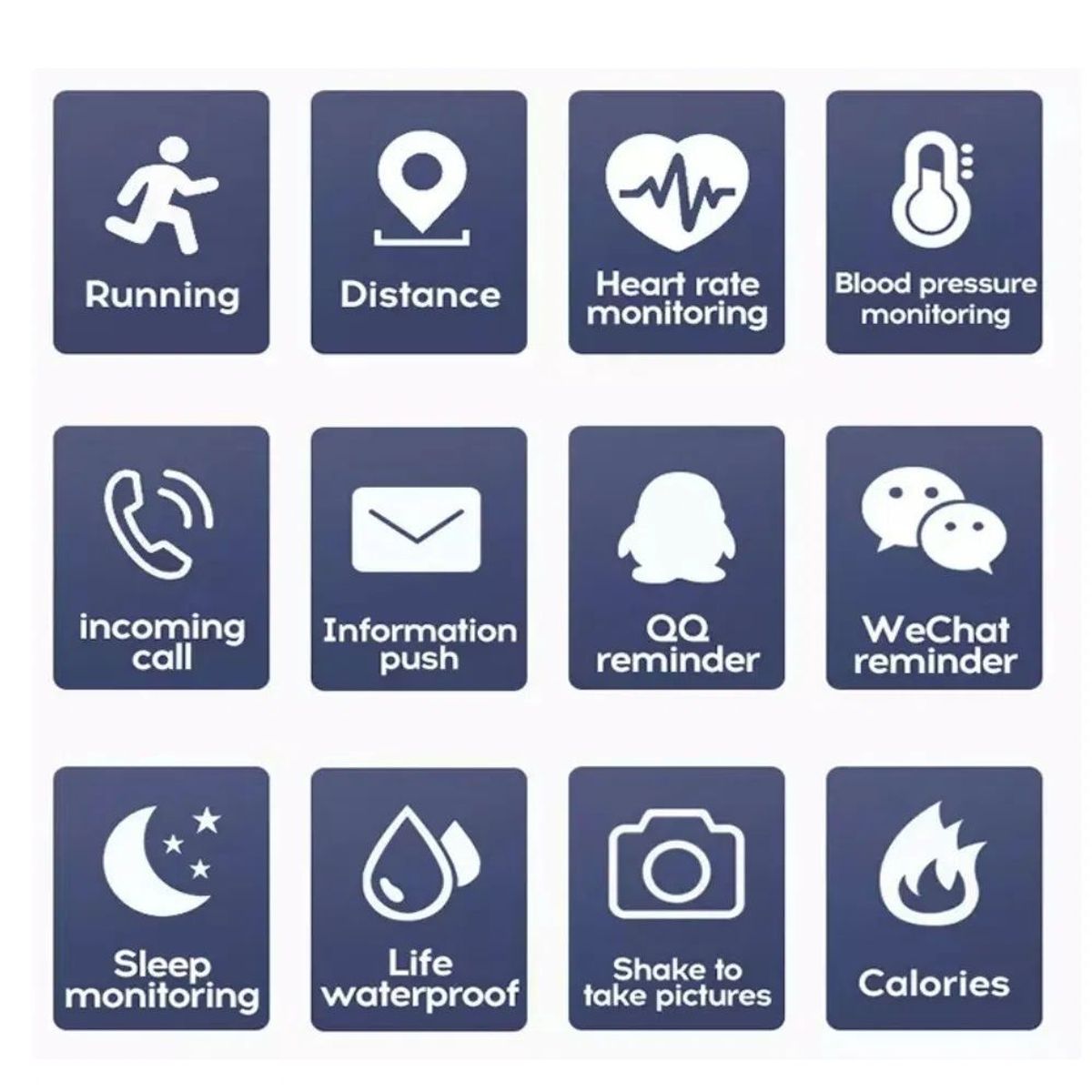 GENERICO - Reloj Inteligente Smartwatch D20 Fitness Tracker Azul