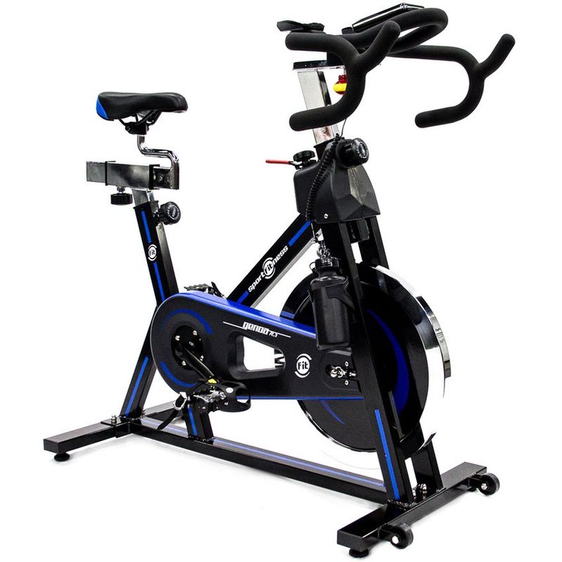 SPORT FITNESS - Bicicleta spinning estática banda genoa r1 gym max 120kg azul