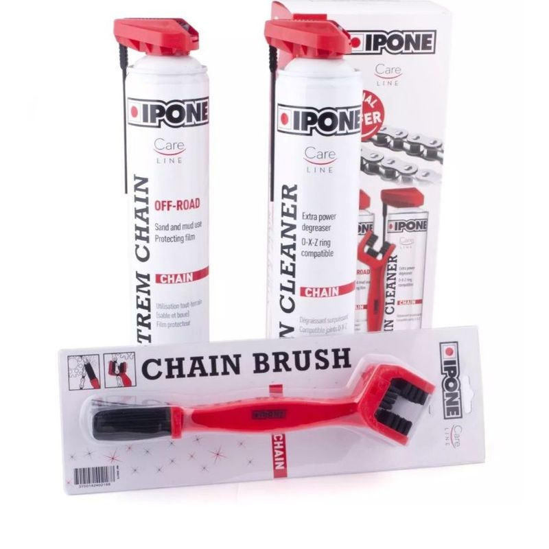  - Kit Limpieza Y Lubricante Road Cadena Ipone Con Cepillo