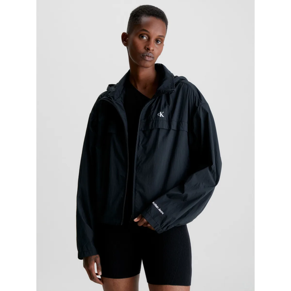 CALVIN KLEIN - Cortavientos Con Capucha Mujer Negro Calvin Klein