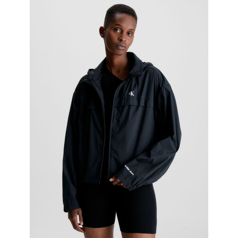 CALVIN KLEIN - Cortavientos Reciclado Con Capucha Mujer Negro Calvin Klein