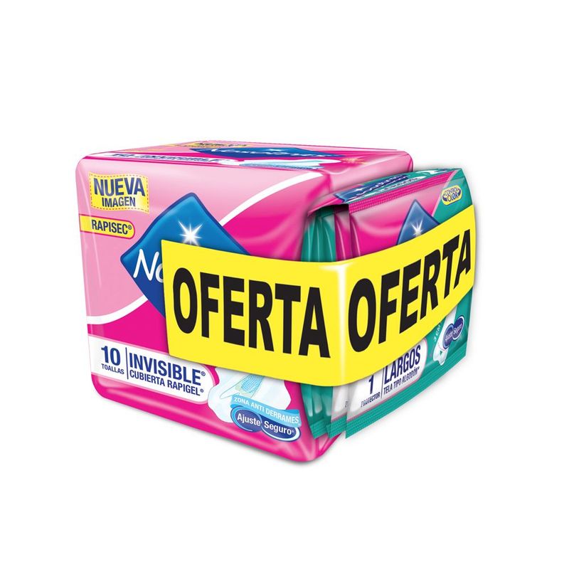 NOSOTRAS - Toallas Nosotras Invisible Rapigel 10 Unidades + 5 Protectores