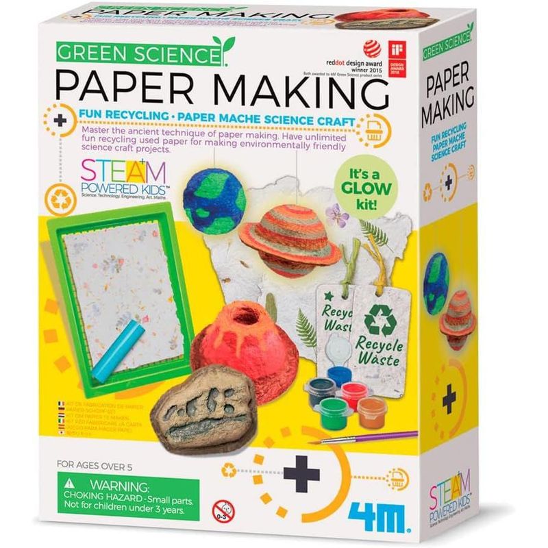 4M - Kit De Arte Fabrica De Papel Ciencia Verde Actividades Niños