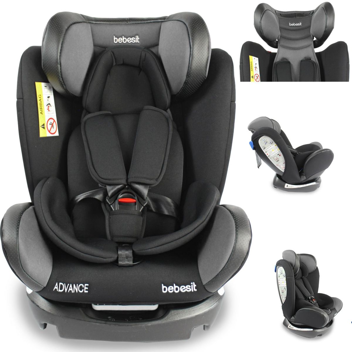 BEBESIT - Sillas para carro Bebé Advanced Gris Bebesit Grupo 0-1-2-3