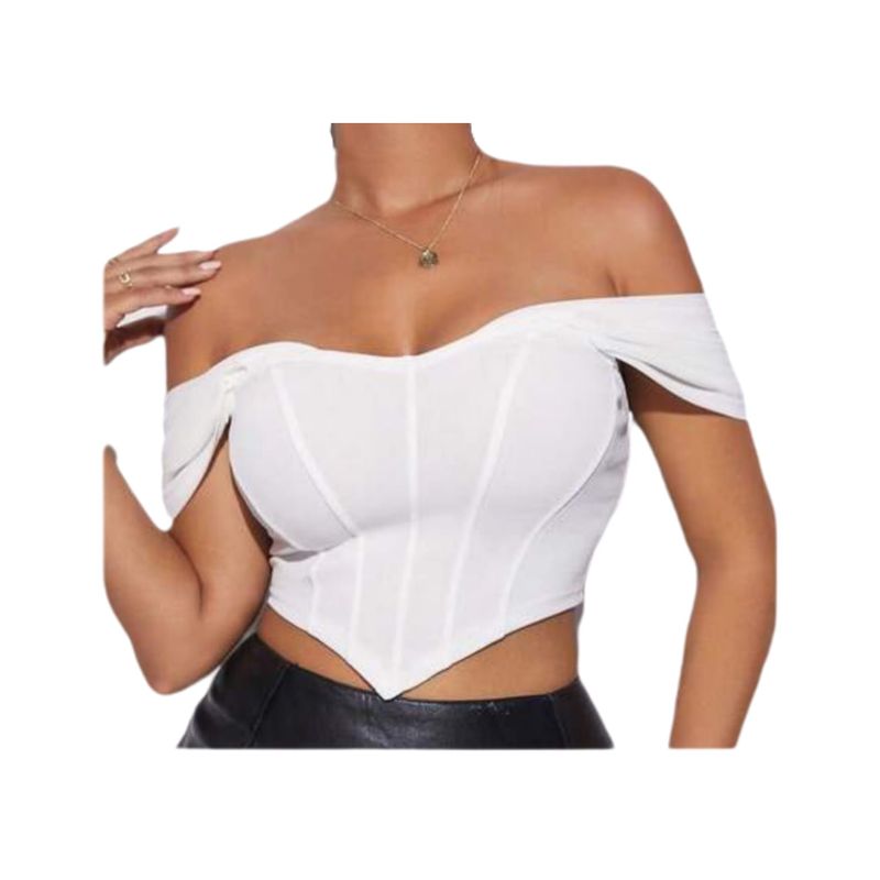 BAPU - Crop top corset tiras caídas varillas laterales