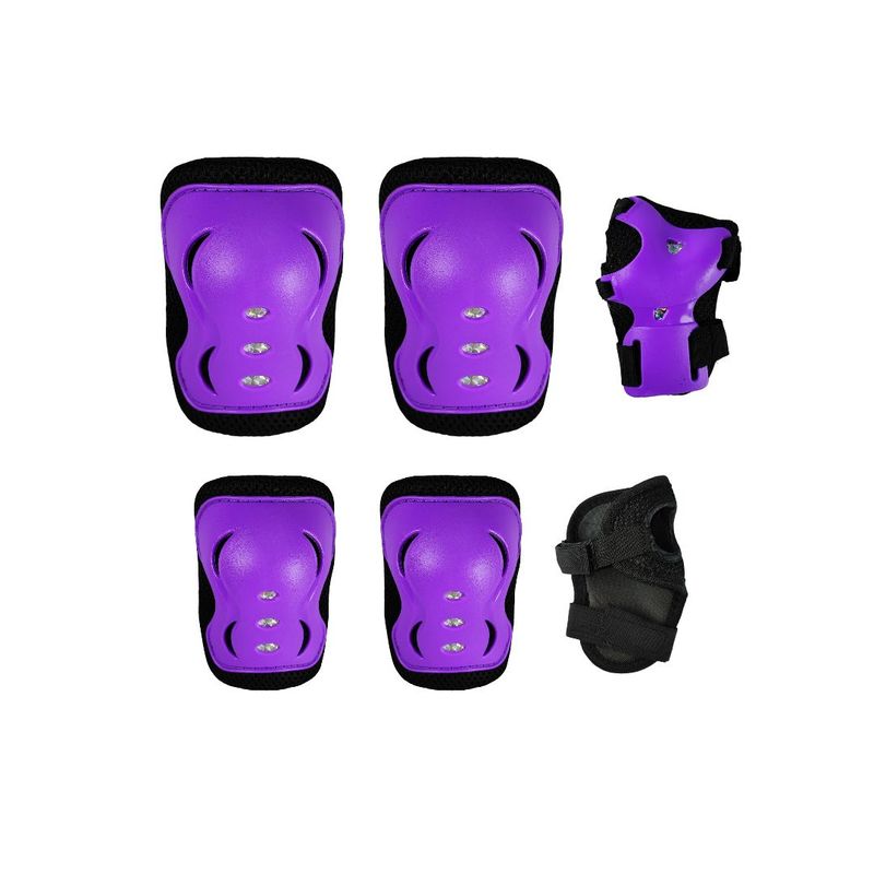 GENERICO - Kit Proteccion Patinaje Rodilleras Coderas Y Guantes Morada