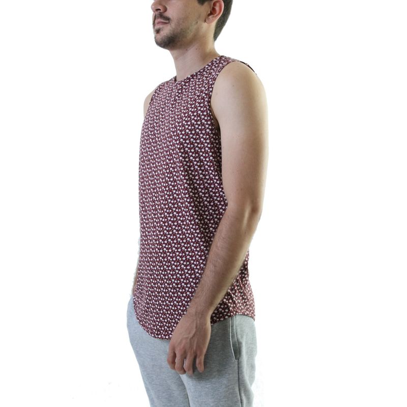 ARANZAZU - Musculosa estampado total con ruedo curvo