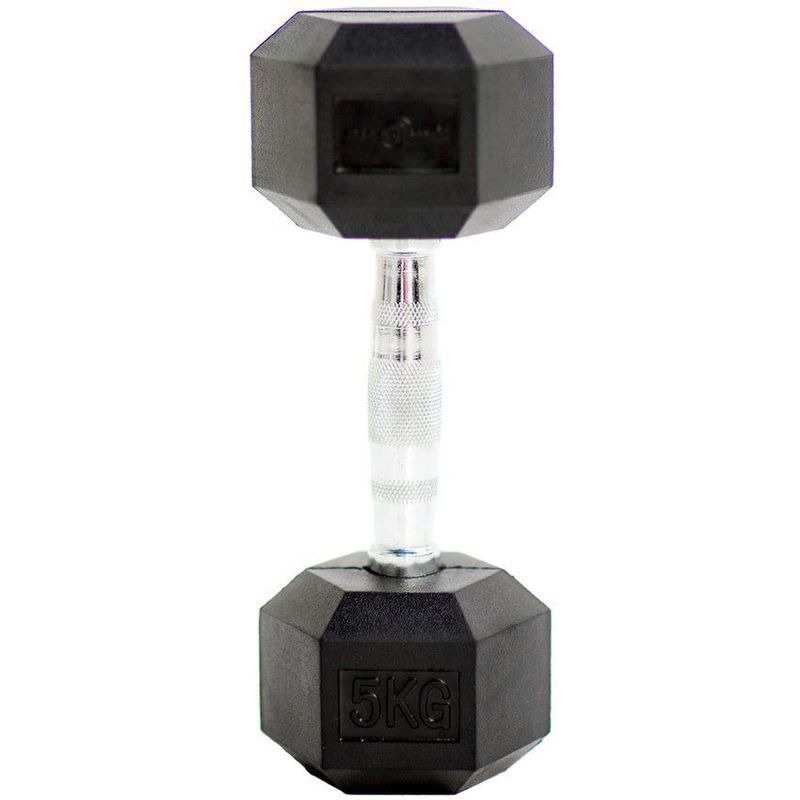 SPORTFITNESS - Mancuernas encauchetada 5kg hexagonales sportfitness
