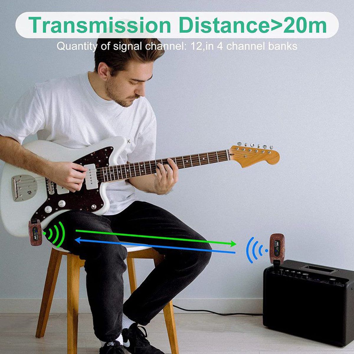 GENERICO - Sistema Inalámbrico Guitarra Bajo y más Transmisor Receptor