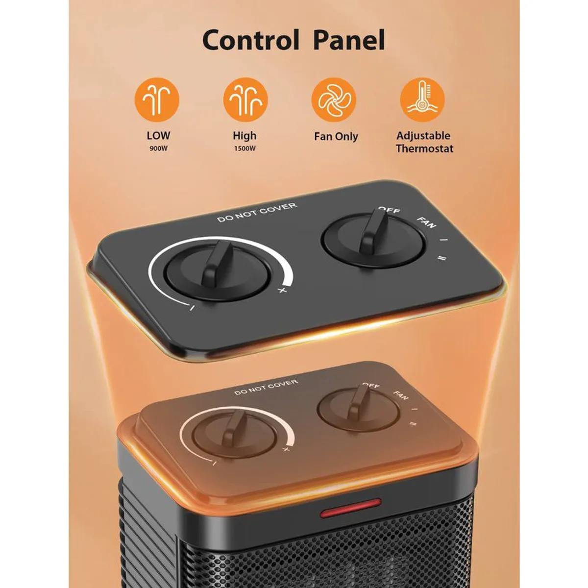 GENERICO - Calentador de Ambiente Portátil Calefactor Eléctrico Cerámica PTC