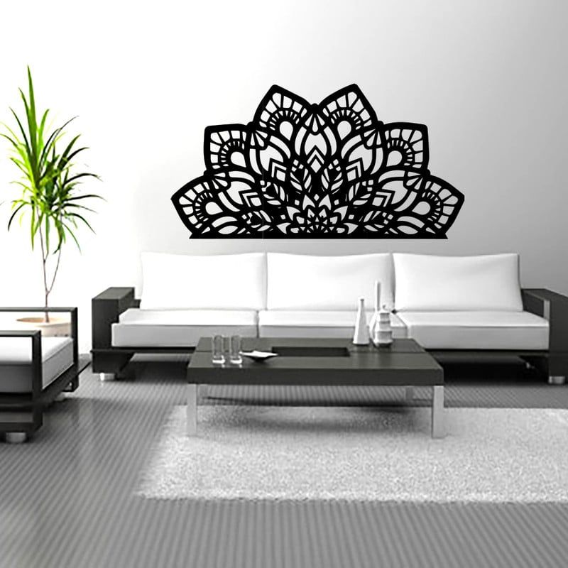 GENERICO - Cuadro decoración pared Mándala para cabecero120x60cm MDF