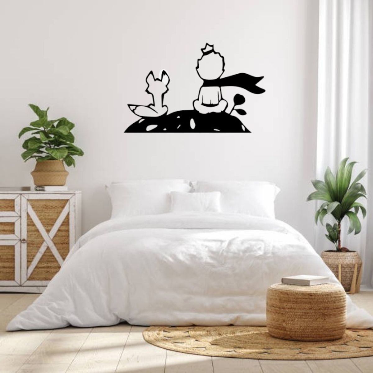 GENERICO - Cuadro decoración pared Principito 60x40cm MDF Negro