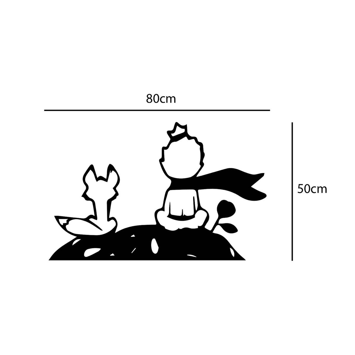 GENERICO - Cuadro decoración pared Principito 60x40cm MDF Negro