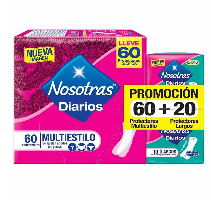 NOSOTRAS - Protectores Nosotras Multiestilo 60 Unidades