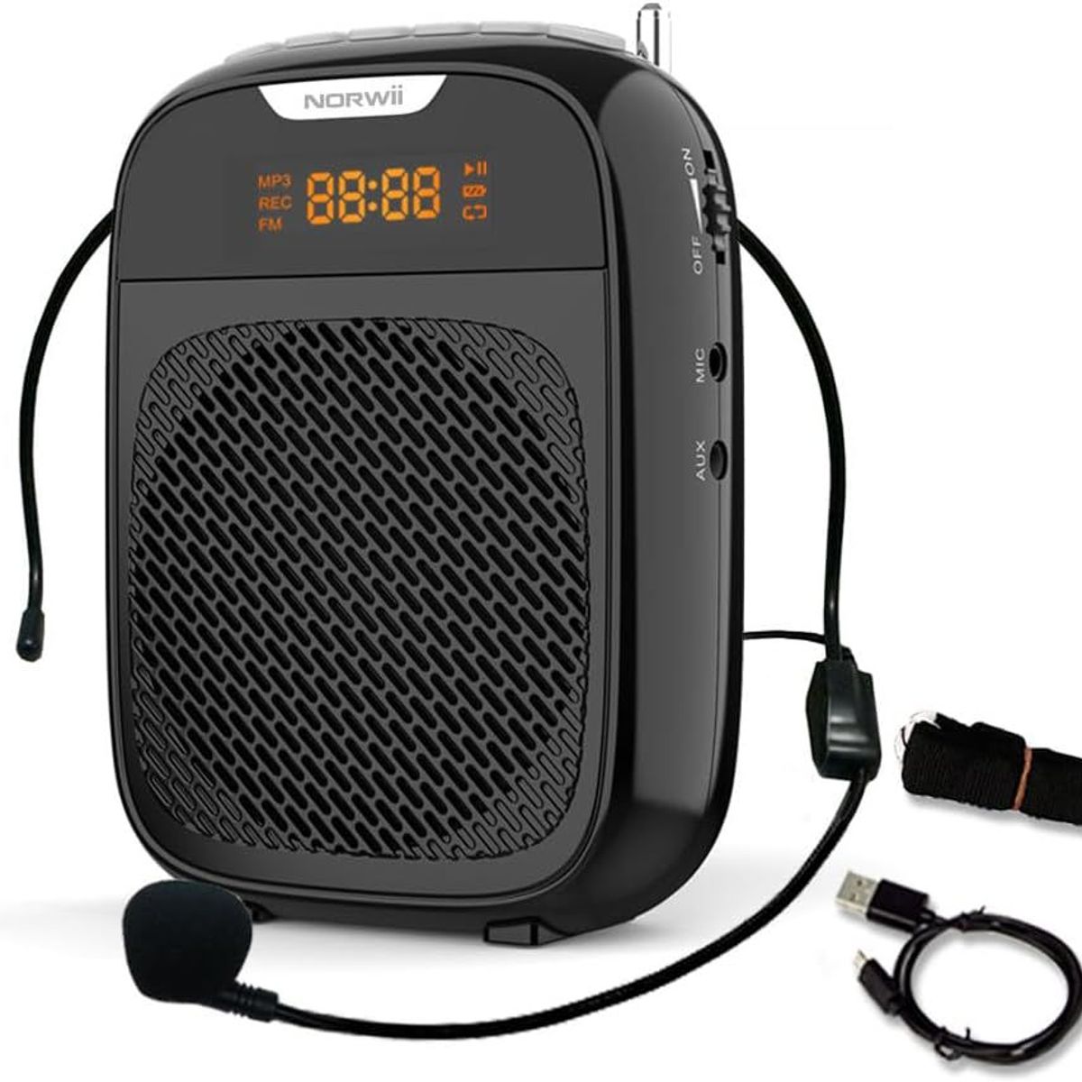 GENERICO - Megáfono Amplificador de Voz Parlante Bluetooth con Micrófono Diadema