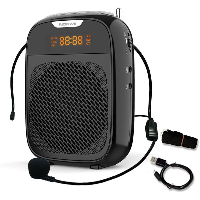 GENERICO - Megáfono Amplificador de Voz Parlante Bluetooth con Micrófono Diadema