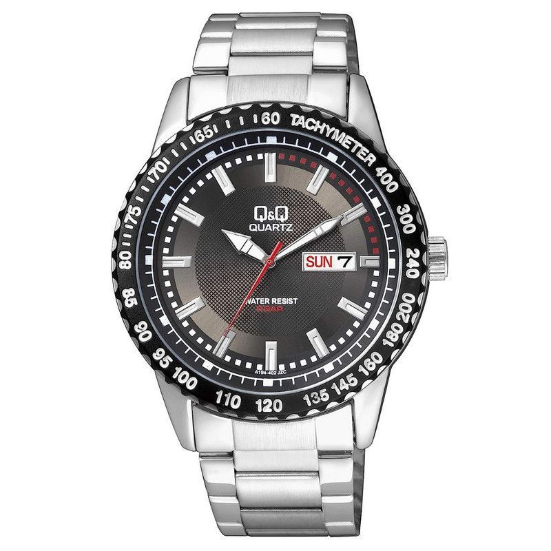 Q&Q - Reloj Q&q Qyq A194-202 Elegante Acero Calendario + Estuche
