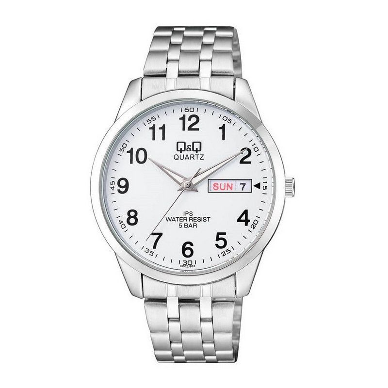 Q&Q - Reloj Q&q Qyq Cd02j202 Elegante Acero Calendario + Estuche