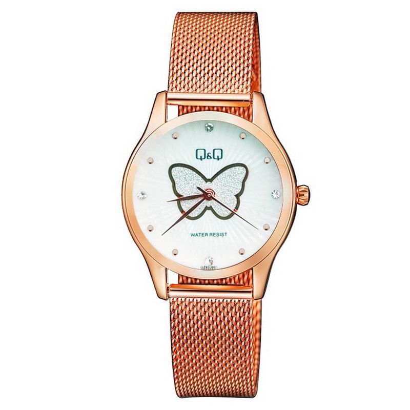Q&Q - Reloj Q&q Qyq Elegante Mariposa Qz93j001 + Estuche