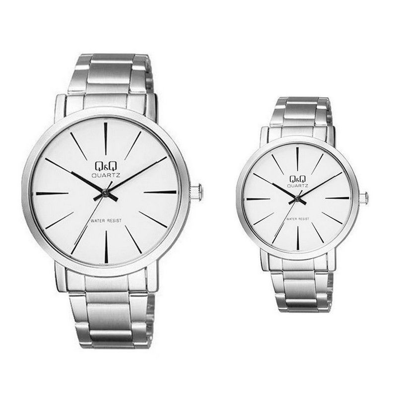 Q&Q - Relojes Pareja Duo Qyq Acero Quartz Q892j422 Acero + Estuche