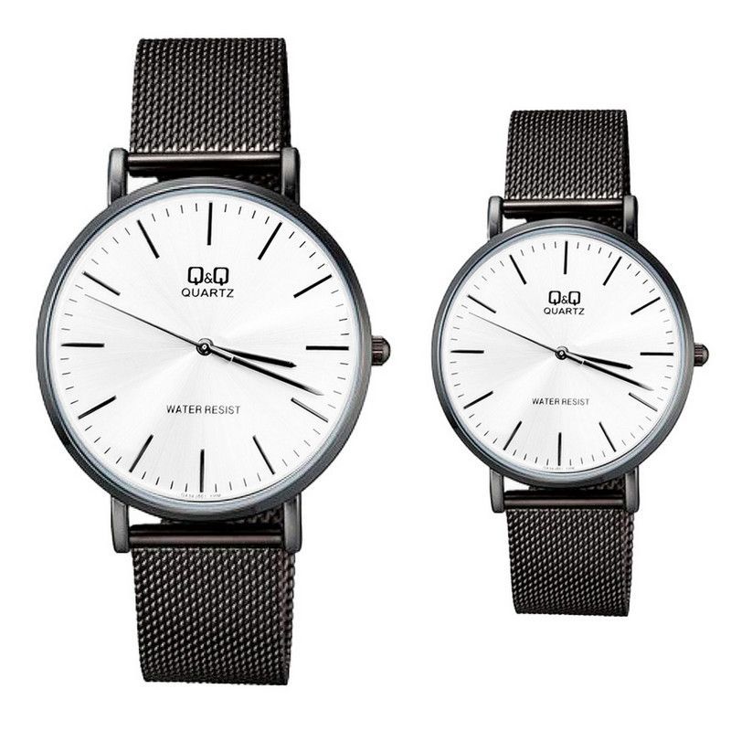 Q&Q - Relojes Pareja Duo Qyq Acero Glamour Q&q Acero + Estuche