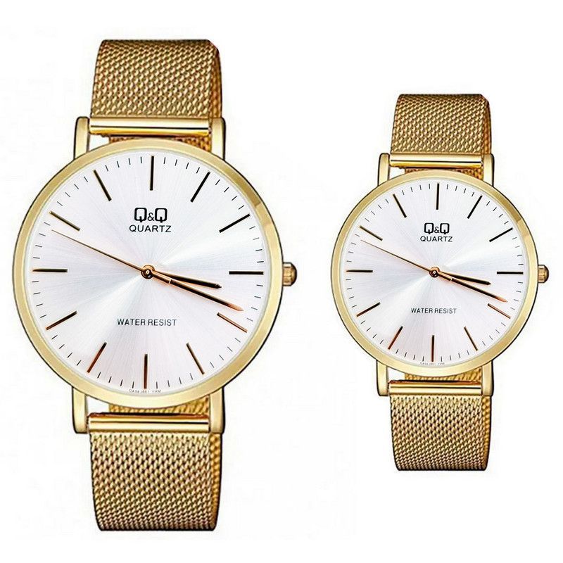 Q&Q - Relojes Pareja Duo Qyq Acero Glamour Q&q Acero + Estuche