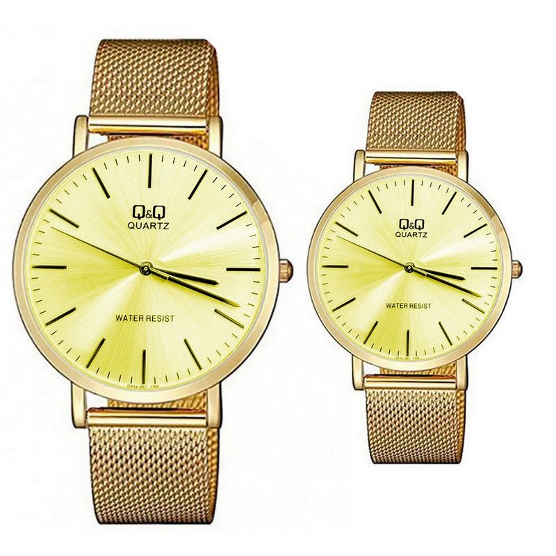Q&Q - Relojes Pareja Duo Qyq Acero Glamour Q&q Acero + Estuche