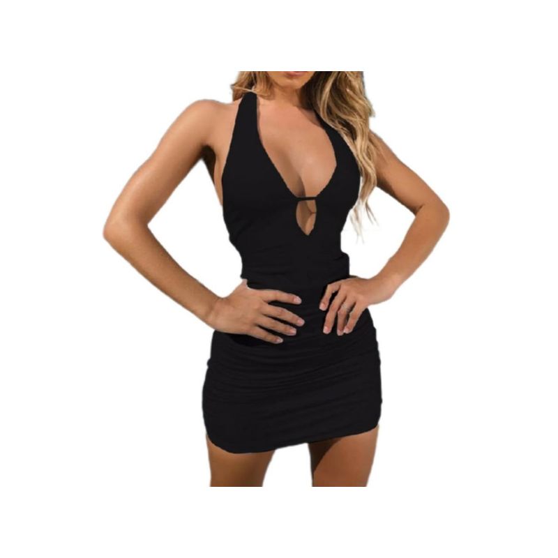 BAPU - Vestido corto de amarrar al cuello