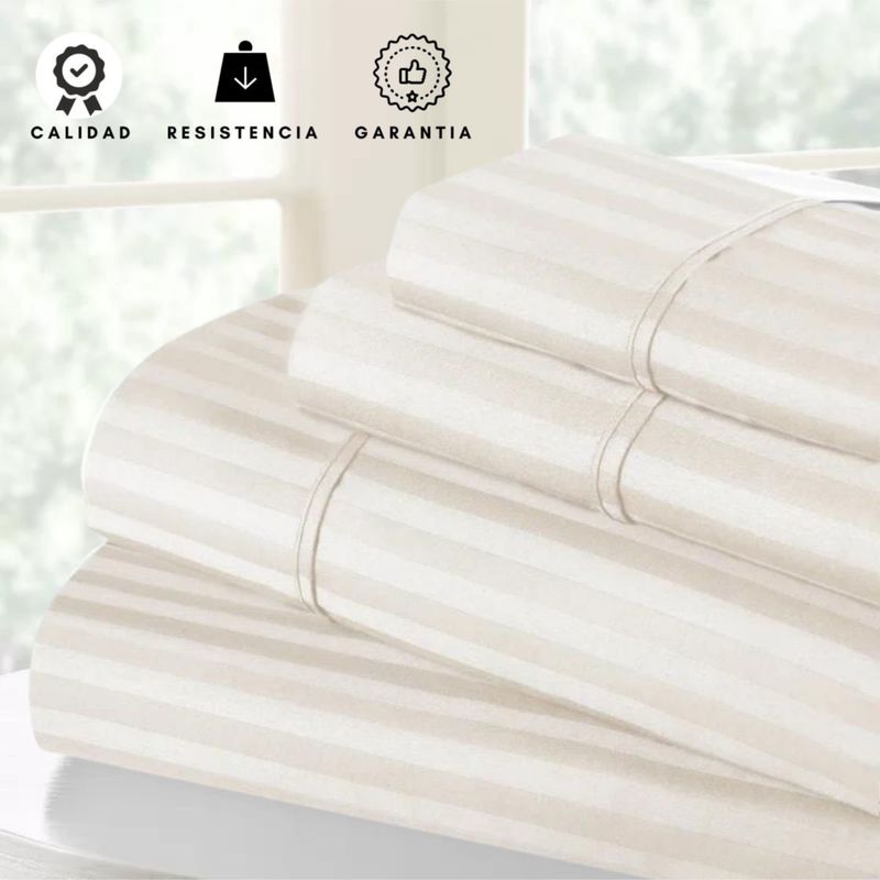 EKONOMODO COLOMBIA - Sabanas Hoteleras Luxury Beige 300 Hilos King (2 x 2)